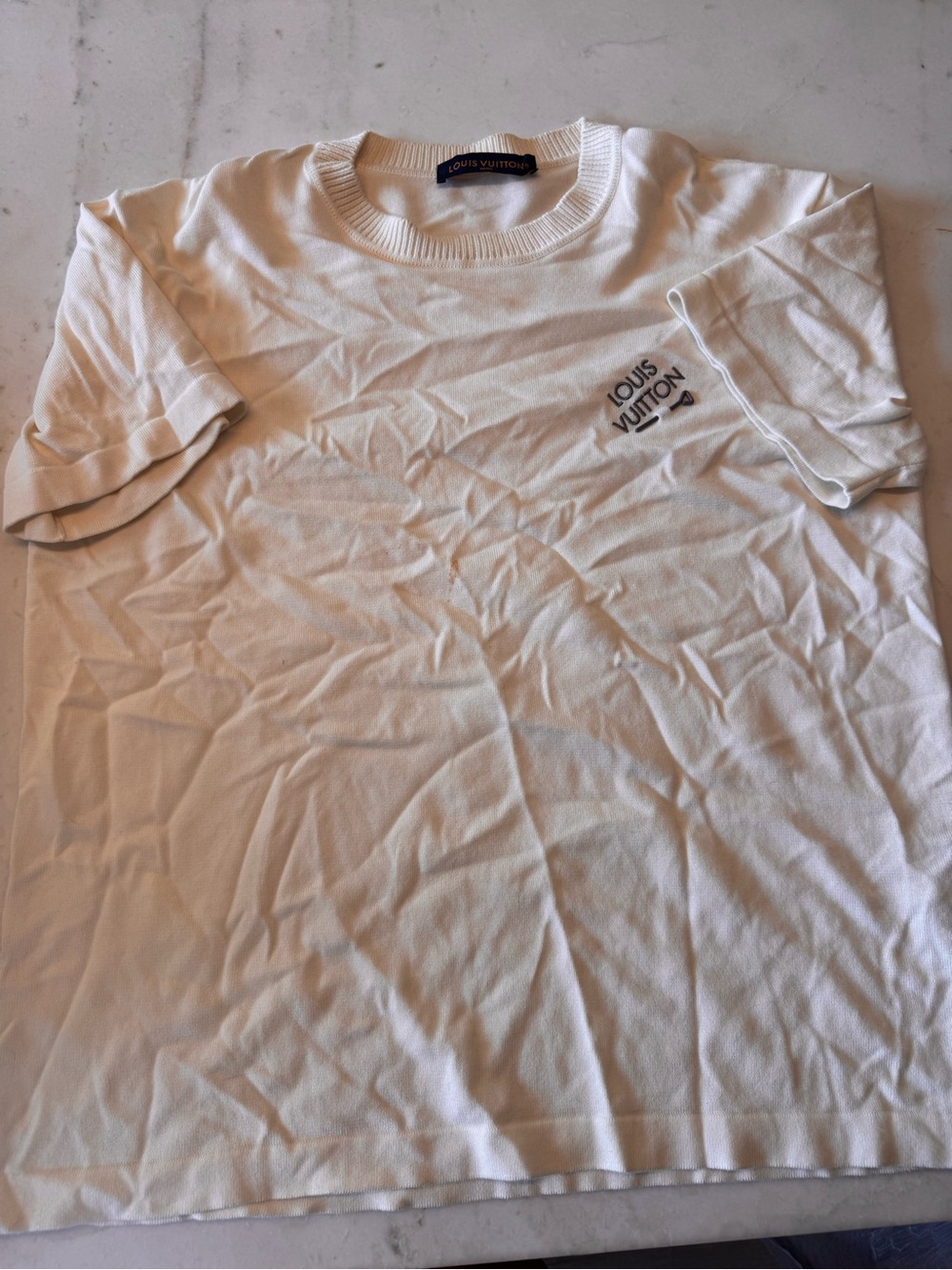 Louis Vuitton Cream Short-Sleeve Logo Tee